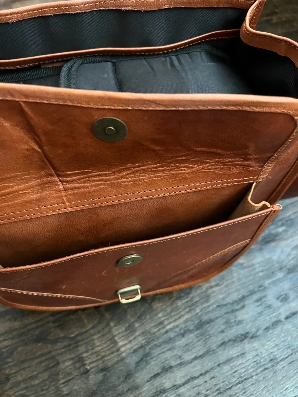 Vintage Genuine Leather Camera Messenger Bag | Vintage Brown DSLR Crossbody